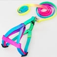 thumbnail image 1 of Adjustable Rainbow Small Rabbit Cat Collar Leash Band Dog Pets Lead Harness Strap Belt, 1 of 7