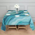 thumbnail image 3 of Blue Marble Gold Line Pattern Square Tablecloth,Waterproof Square Table Cover,Wipeable Spillproof Washable Table Cover for Home Kitchen Party Decor 42"X42"(107x107cm), 3 of 6