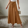 thumbnail image 2 of Vedolay Pants&nbsp;For&nbsp;Women&nbsp;Trendy Women Wide Leg Leisure Pants High Waist Casual Straight Trousers,Khaki S, 2 of 5