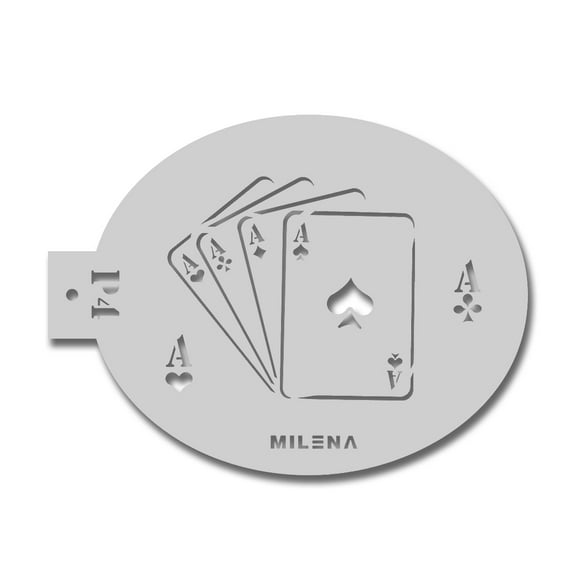Milena Stencils - Playing Cards P4 - Professional Face & Body Painting Stencils for Kids Party, Halloween, Reusable Tattoo Stencil, Face Painting Template
