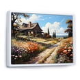 thumbnail image 2 of Designart "Countryside Cottage Garden Collage I" Landscapes Floater Framed Wall Art Living Room, 2 of 7