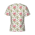 thumbnail image 6 of Qekee Rose Flowers Classic Fit T-Shirt Men's Shirt Men's Tight Short Sleeves for Exercise, Running, Mountaineering - Rose Flowers, 6 of 9