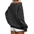 thumbnail image 2 of Wevis Women's Off Shoulder Long Sleeve Knit Tops Loose Casual Pullover With Front Pocket, 2 of 5