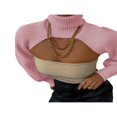 thumbnail image 3 of Chandail Femme Col Haut Manches Longues Bouffantes Tricot, 3 of 9