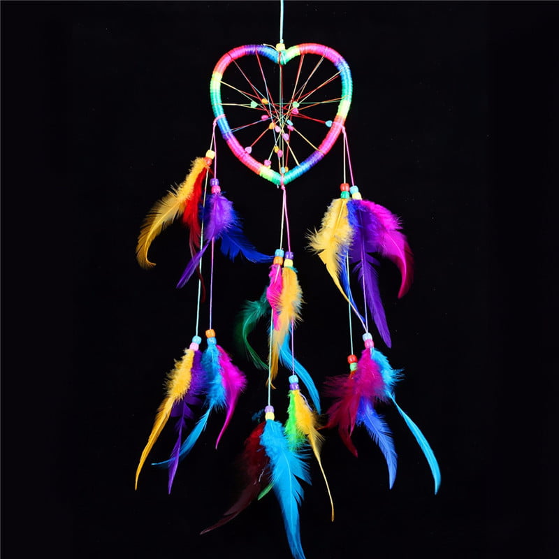 Dream Catcher with feather Wall Hanging Ornament Home Decor colourful rainbow 