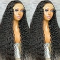 thumbnail image 2 of 360 Glueless Full Lace Wig Curly Human Hair Wigs 36 Inch 13x6 DOPI Lace Frontal Wigs For Women Water Wave Transparent, 2 of 5