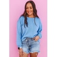 thumbnail image 4 of Women's Myosotis Pearled Sleeves Drop Shoulder Round Neck Pullover Sweatshirt - [ZhiHiMeRi] | (US 12-14)L, 4 of 7