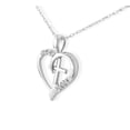 thumbnail image 3 of SuperJeweler 0.03 Carat Cross Diamond Heart Necklace In Sterling Silver For Women, 3 of 5