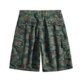 thumbnail image 3 of Summer Savings! Stamzod Clearance Mens Hiking Cargo Shorts Vintage Print Multi Pockets Casual Cotton Shorts Outdoor Fishing Sports Shorts With Drawstring, 3 of 3