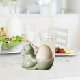 thumbnail image 5 of Ceramic Breakfast Tray - Cute Green Animal Design Tabletop Decor for Living Room & Dining Room, Versatile Food Holder, Elegant Dining Ceremony Accessory, 8.8x6.5cm, 5 of 6