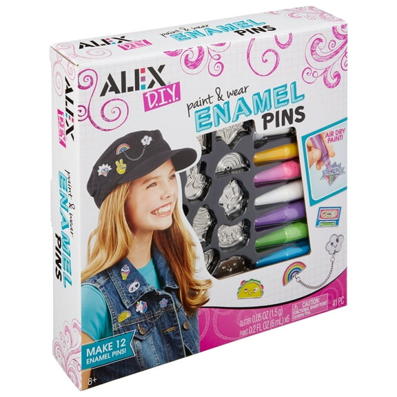 ALEX DIY Paint and Wear Enamel Pins Craft Kit for Girls Ages 8 