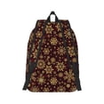 thumbnail image 3 of Daiia Golden Snowflakes Vintage Canvas Backpack for Men and Women ,Hiking Backpack,Travel Laptop Bag for School,Large Capacity Backpack-Medium, 3 of 7