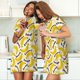 thumbnail image 4 of Easygdp Banana Fruit Camisón de manga corta para mujer, informal, estampado, 4 of 6