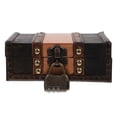 thumbnail image 3 of Small Wooden Treasure Chest Decorative Box with Lock Vintage Style for Jewelry Keepsakes Home Decor Office and School Storage, 3 of 6