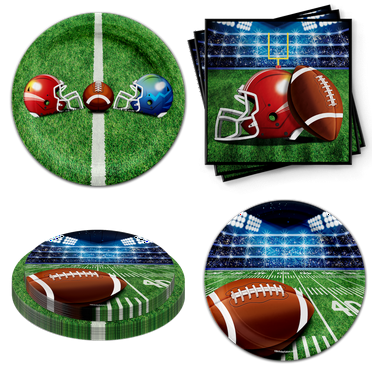 Birthday Galore Sunday Football Party Party Tableware Set Includes Plates Napkins | Kit for 24