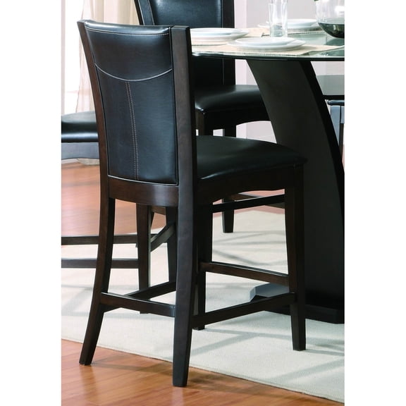Lexicon Daisy Counter Height Dining Chair in Dark Brown Faux Leather (Set of 2)
