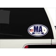 thumbnail image 2 of Flag of Massachusetts / American Flag Oval 3M Vinyl Bumper Sticker Decal | Navy & Gold Taunton, MA Sticker Vinyl Decal, 2 of 3