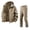 Khaki, variant on Unisex Fleece Tracksuit Set, 2-Piece Set, Winter Warm Hooded Jacket and Joggers, Drawstring Waist and Zipper Pockets, Daily Outdoor Wear