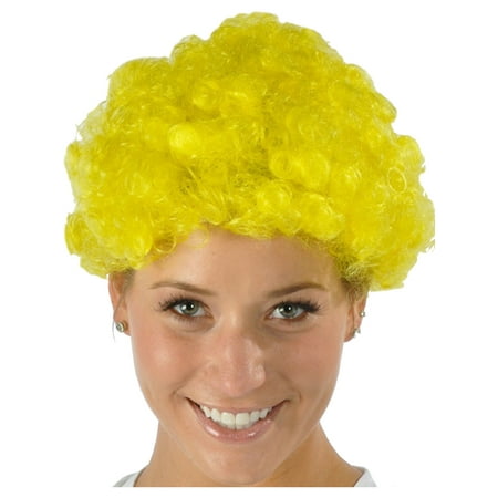 Mens Womens Child Costume Accessory Dress Up Blond Yellow Afro Wigs