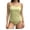 Green, variant on Women's Adjustable Spaghetti Strap Cami Top with Built-in Bra Soft Stretchy Nylon Casual Wear for Everyday Layering White