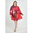 thumbnail image 1 of Vestido abstracto con cinto Roman Fashion /Tallas Extras, 3825 (Rojo) rojo 40, 1 of 6