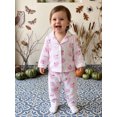 thumbnail image 4 of Cjfdfy Toddler Baby Girls Halloween Pajama Set Pumpkin Bow Print Button Down Long Sleeve Tops And Pants Infant Cute My First Halloween Holiday Sleepwear 1-6Y, 4 of 9