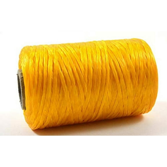 Kulay Artificial Deer Sinew Yellow Waxed Flat Poly Thread for Beading Craft and Sewing - 9 Color Variations (1 Spool, 5-Ply, 8 Oz, 300 Yards or 900 Feet)