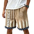 thumbnail image 6 of Dwelliawo Usa 250th Anniversary Shorts Mens Usa Flag Drawstring 4th Of July Shorts Red Blue and White Loose Stars Stripes Forth Of July Baseball Short Pants Earthy Yellow S, 6 of 6