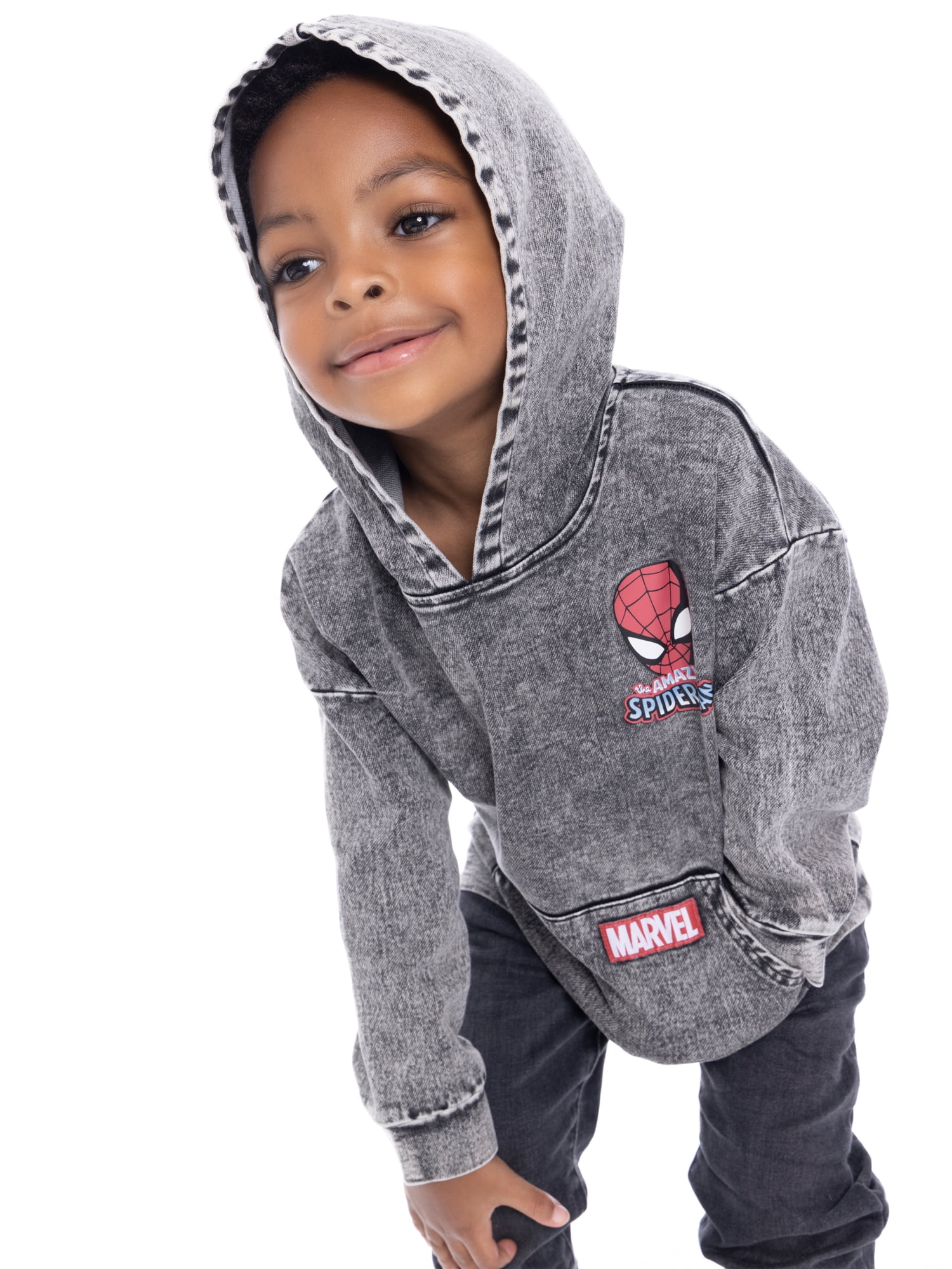 Spider-Man Toddler Boys Mineral Washed Graphic Hoodie, Sizes 12M-5T