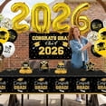 thumbnail image 5 of Forfamy 2026 Graduation Party Supplies, Graduation Party Decorations  Black Gold Themed Set Graduation Banner Balloons Party Supplies, Black, 5 of 9