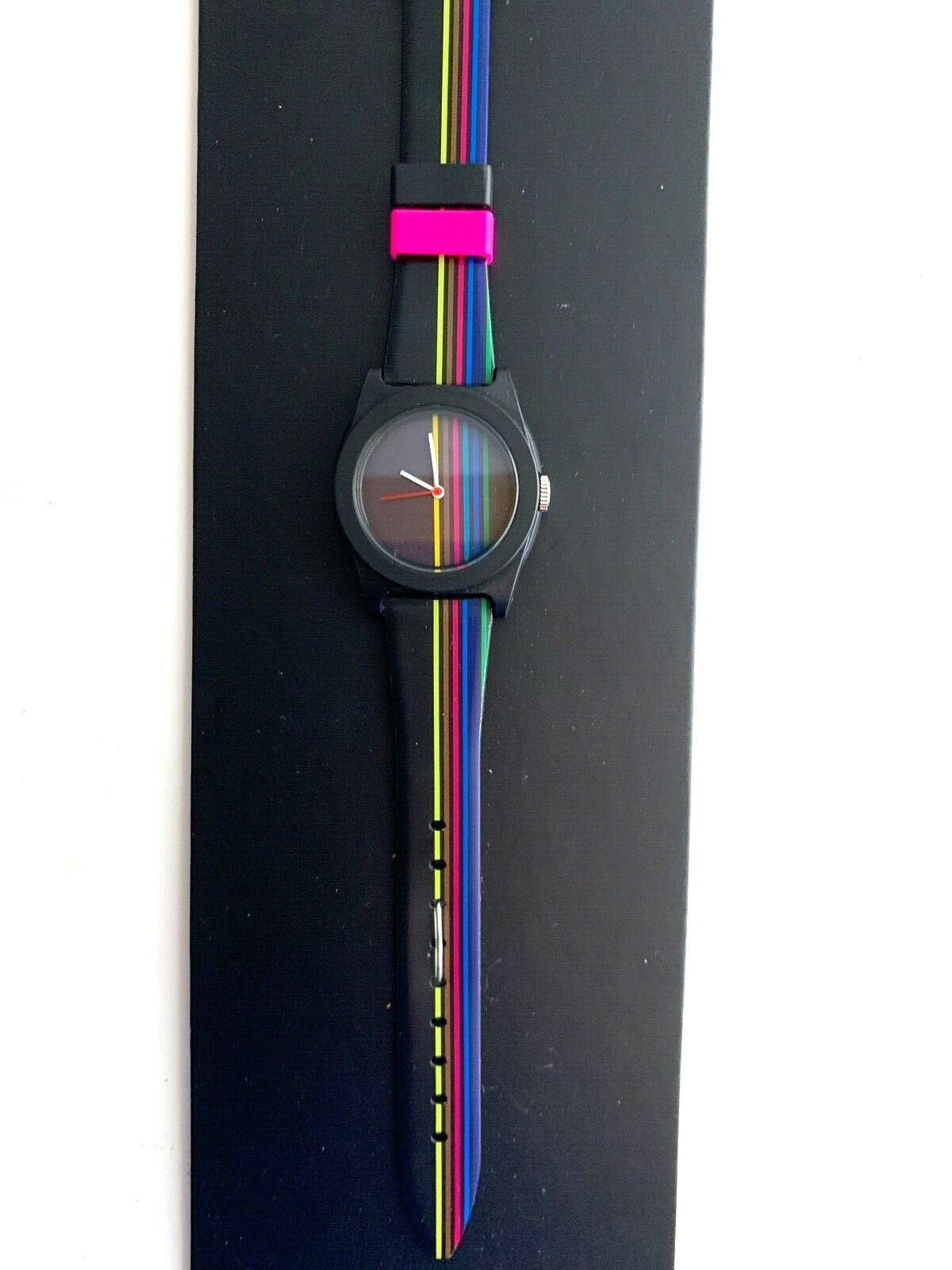 No Boundaries Rainbow Pride Black Rubber Fashion Watch Ages 4+ NIP Free Ship