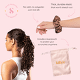 thumbnail image 3 of SILKIE x2 Set 100% Pure Mulberry Silk Pink Black Large Oversized Scrunchies Silk Travel Pouch Hair Ties Elastics Hair Care Premium Ponytail Holder No Damage (Classic), 3 of 6