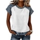 thumbnail image 1 of Camiseta de Moda de Verano de Color Sólido de Cuello Redondo de la Camiseta de la Mujer de Manga Corta de la Camiseta de la Camiseta de la Camiseta de la Camiseta de la Camiseta de la Camiseta de la, 1 of 7