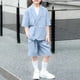 thumbnail image 2 of Odeerbi Niños Vestido Formal Traje Manga Corta Muesca Solapa Blazer Chaqueta + Traje Pantalones Cortos Trajes de Verano Conjunto, 2 of 8