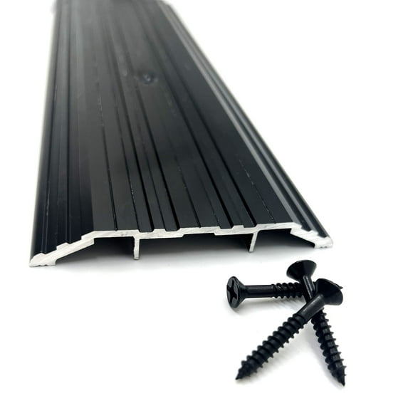 KC Hardware Aluminum Door Threshold- Door Saddle- Metal Transition Strip for Flooring- Door Sill Extension- Door Thresholds for Exterior Doors- 4" Wide 1/2" High- 48" Black Anodized
