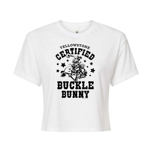 Yellowstone - Certified Buckle Bunny - Juniors Cropped Cotton Blend T-Shirt