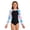 Black, variant on Laipiong Girls Long Sleeve Swimsuits One Piece Summer Colorful Floral Print Zipper Front Beach Swimwear 2026 Hawaiian Rash Guard Bathing Suits