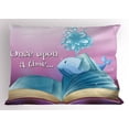 thumbnail image 1 of Once Upon a Time Pillow Sham, A Storybook and Quote with Baby Whale Fantastic Ocean Tale Kids Cartoon, Decorative Standard Queen Size Printed Pillowcase, 30 X 20 Inches, Multicolor, by Ambesonne, 1 of 2