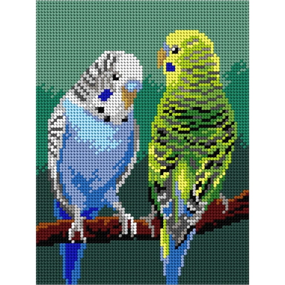 Needlepoint canvas for halfstitch without yarn Budgerigar 3578F