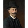 thumbnail image 2 of Evert Louis van Muyden 15x18 Black Ornate Wood Framed Double Matted Museum Art Print Titled - Self-Portrait (1897), 2 of 5