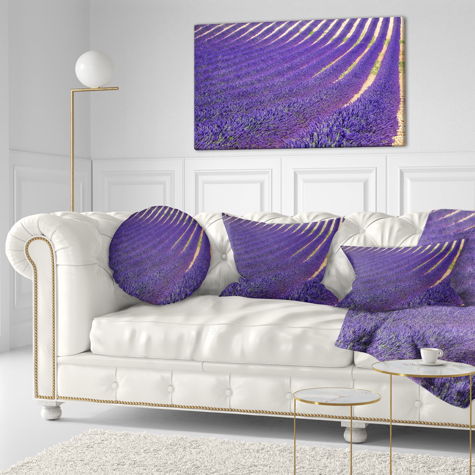 Designart 12" x 20" Blue Polyester Throw Pillow