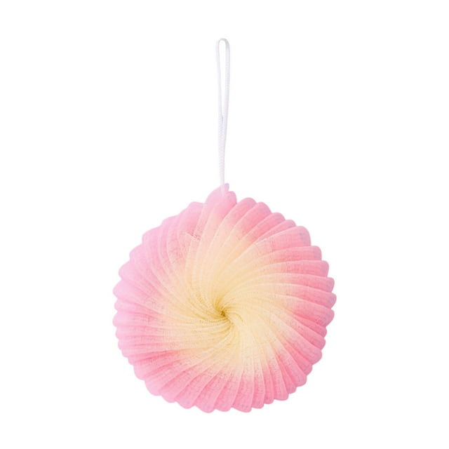 Ohufall Double Layer Conch Flower Bath Sponge Shower Pouf With Hook Multi-color Ideal For Holiday Presents And Gentle Cleansing