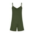 thumbnail image 4 of AherBiu Boho Short Jumpsuits for Women Sleeveless V Neck Wide Leg Comfy Summer Rompers with Pockets, 4 of 5