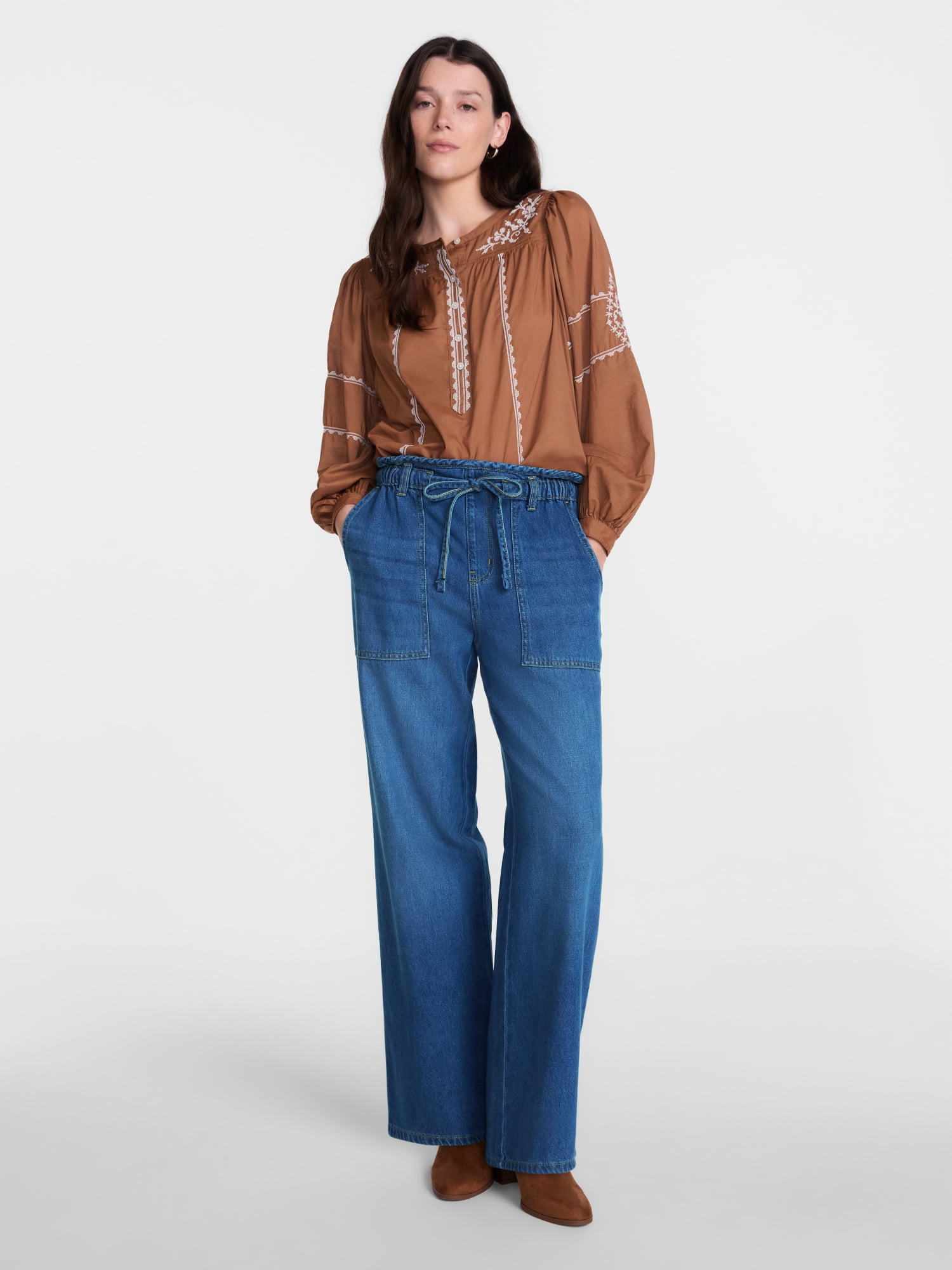 Scenario Women's Drapey Denim Jeans, Sizes XS-XXXL