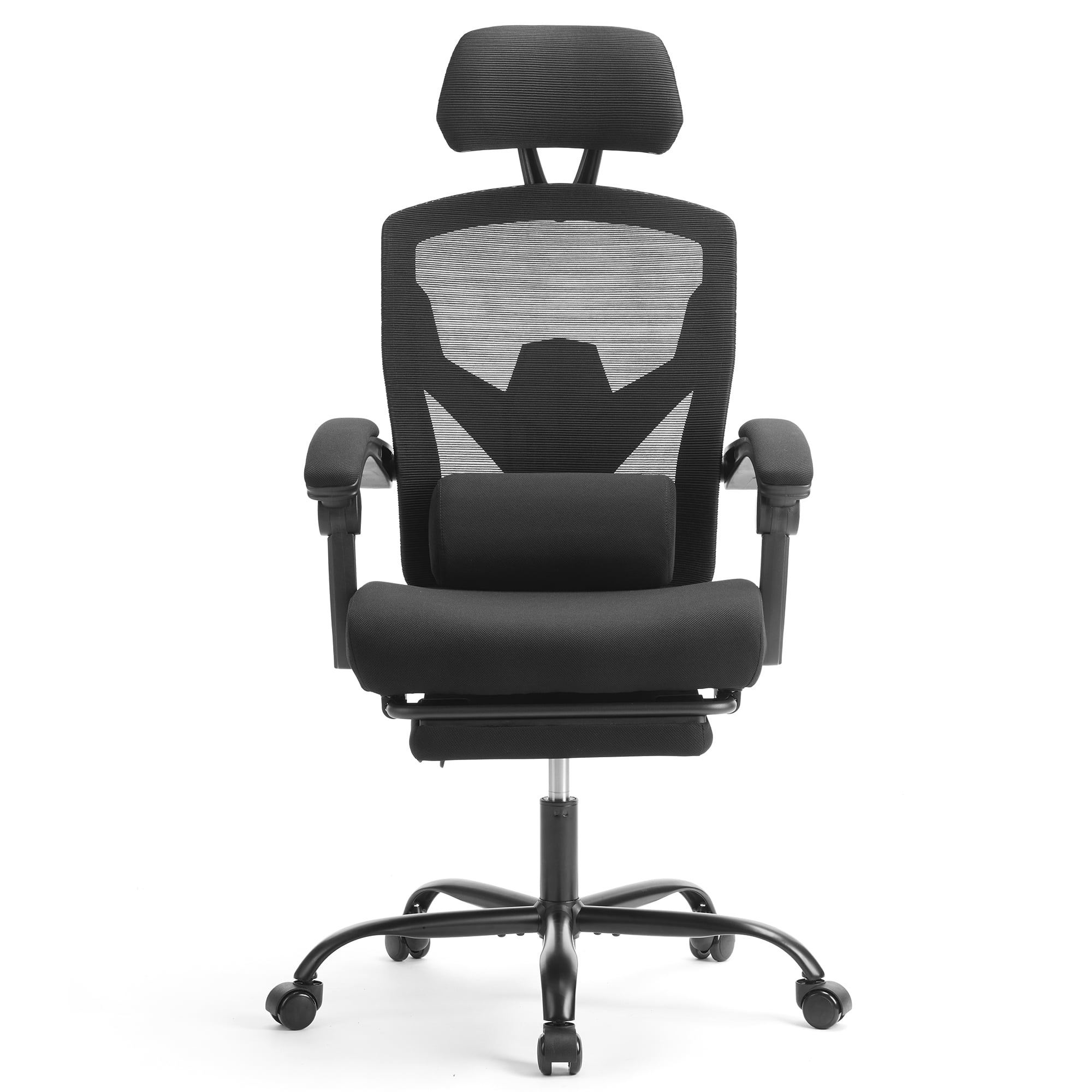 CONCETTA Ergonomic High Back Mesh Office Chair with Headrest, Footrest, Armrests for Adults, Black