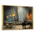thumbnail image 2 of Designart "Jazz Cafe Atmosphere with Vintage Piano Sonata III" Music Framed Wall Art - Traditional Yellow Music Jazz Living Room Framed Canvas Art, 2 of 6