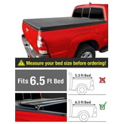 1pc Black Hard Four-Fold Tonneau Cover Fit 2014-2018 Silverado/Sierra 6.5' Fleetside Bed
