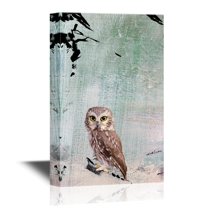 wall26 -vanvas Wall Art - Little Owl - Gallery Wrap Modern Home Art | Ready to Hang - 32x48 inches