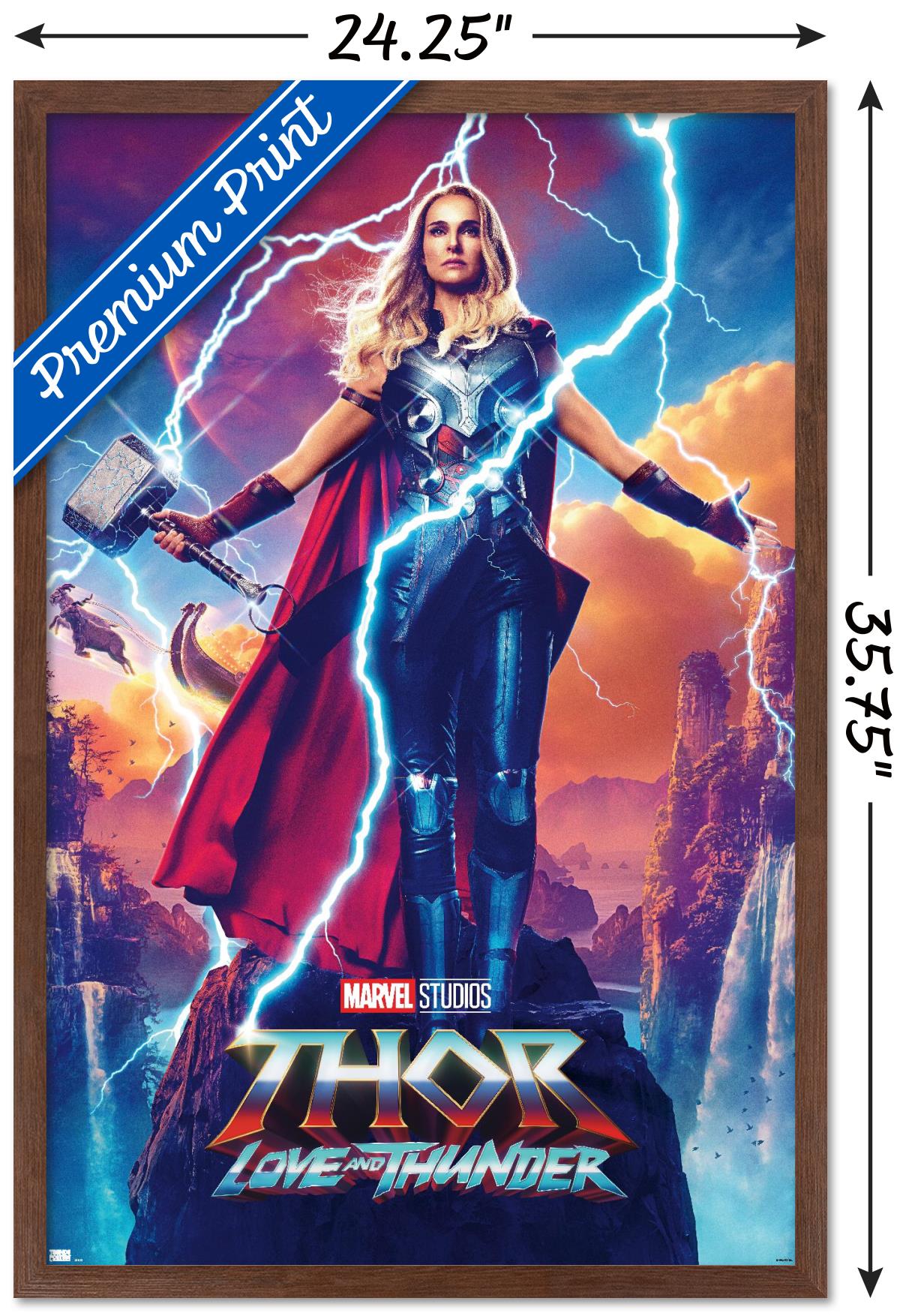 Marvel Thor: Love and Thunder - Jane Foster One Sheet Wall Poster, 22.375" x 34" Framed