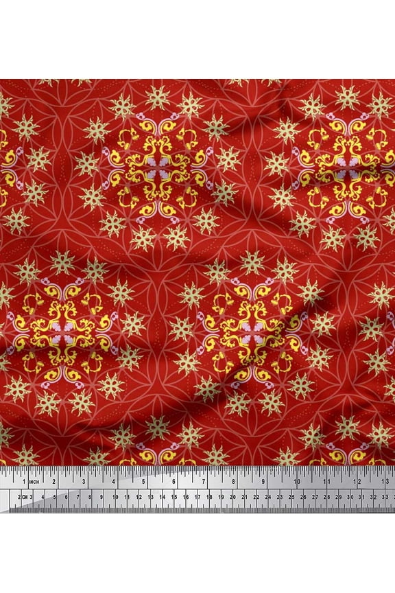 Cotton Jersey Fabric Moroccan Damask Fabric Prints by Yard 58 Inch Wide